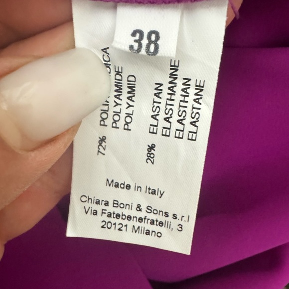 Chiara Boni Elegant Fitted Formal Ingalee Square-Neck Peplum Dress Size 38. H9 - Picture 14 of 16